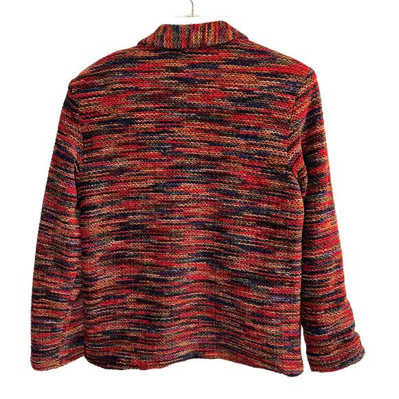 Coldwater Creek Woven Sweater Jacket Petite Small PS Multicolor Chenille Yarn - Picture 8 of 12